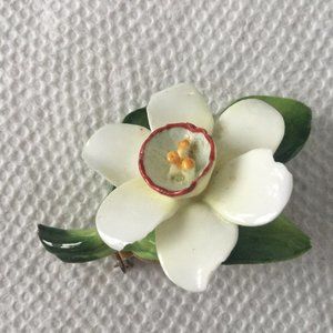 Cara China Crown Staffordshire England flower Pin brooch, fine bone china